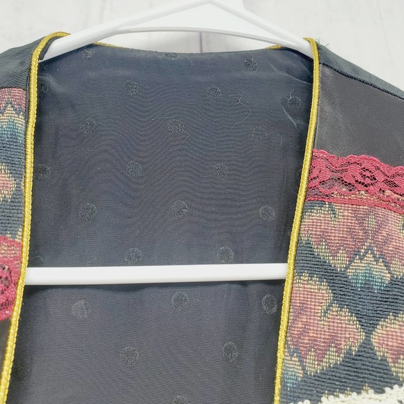 Vintage Patchwork Pig Nostalgia "Wearable Art" On of a Kind Patched Vest - Picture 7 of 8